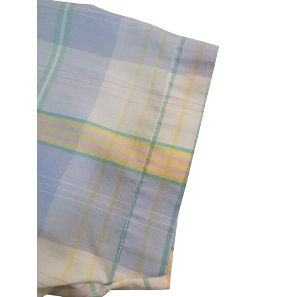 VTG Diane von Furstenberg Women’s M Blue Plaid Button-Up Shirt Blouse EUC - Picture 4 of 10